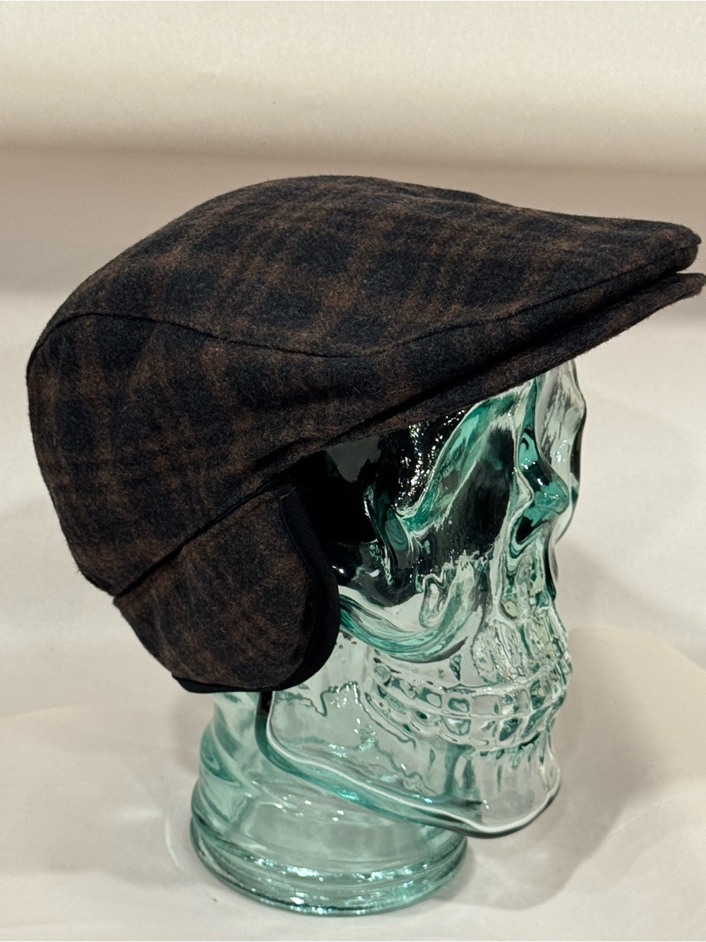 Stetson All American Men's Brown Plaid Cabbie Newsboy Cap Wool Polyester L/XL
